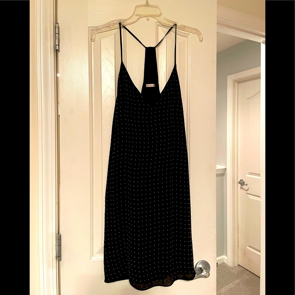Worn once. Alice and Olivia mini dress with embellished small beads all over